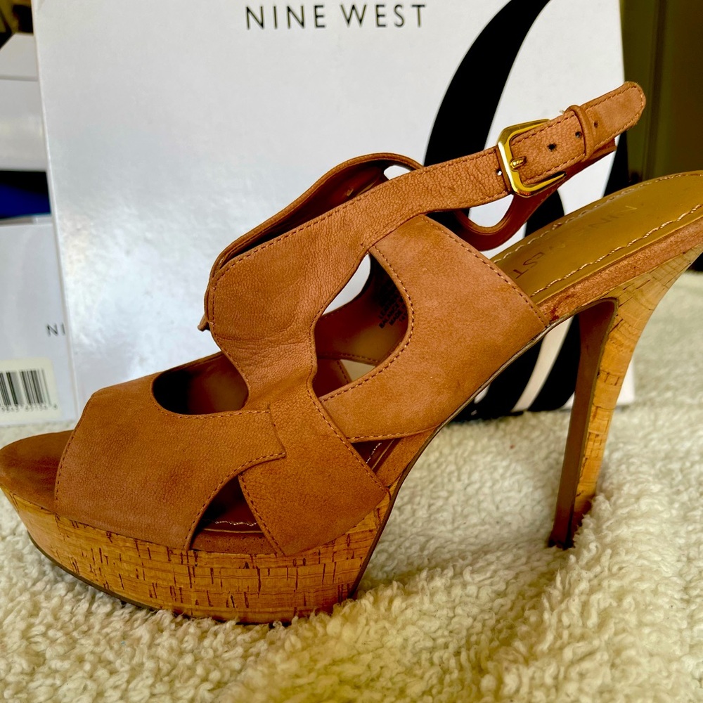 NEW Nine West Fontia leather high heel sandal